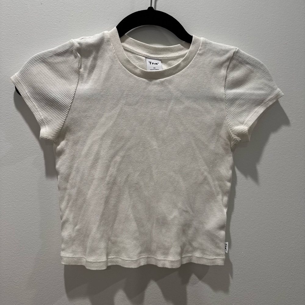 White Ribbed T-Shirt
